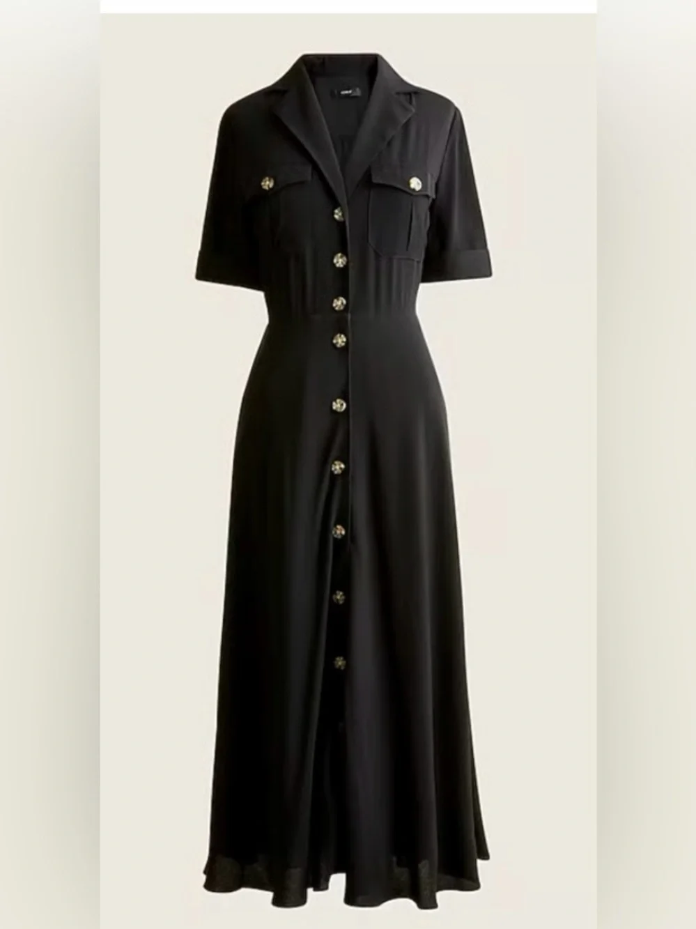 J CREWUniversal Thread Black Maxi Button-Front Shirt Dress with Chest Pockets🖤✨ - Picture 2 of 15